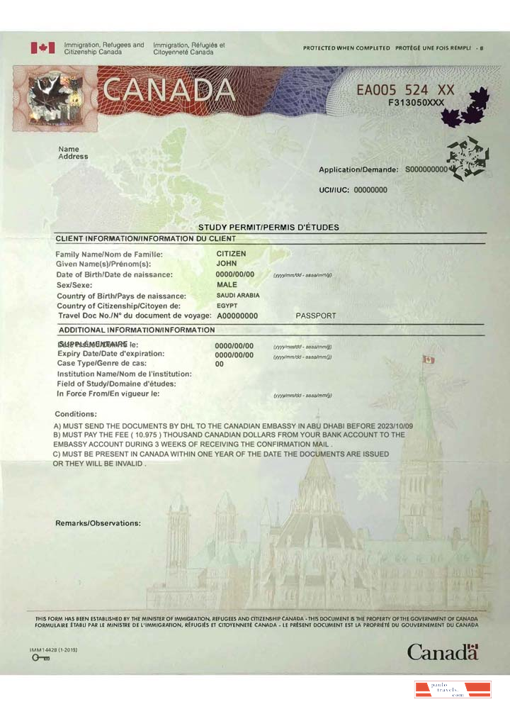 Canada study permit